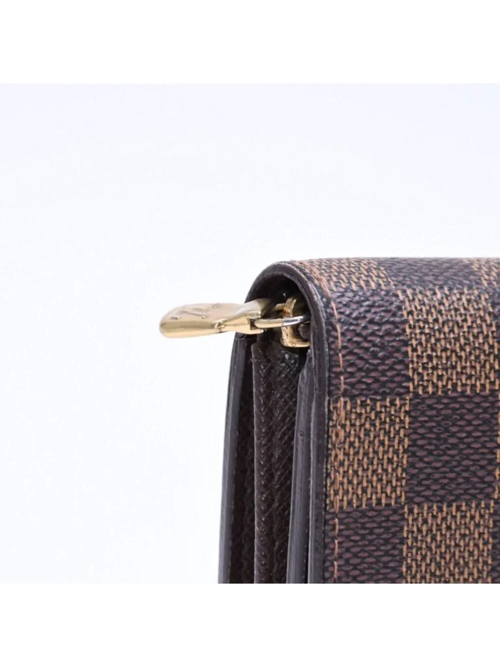 Louis Vuitton Porte Monnaie Pied Tresor Bifold Wallet Damier Ebene Canvas